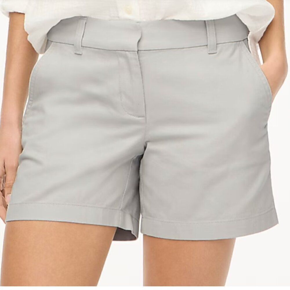 J. Crew Factory H1453 Gray 5" Classic Chino Short For Women NWT size 8